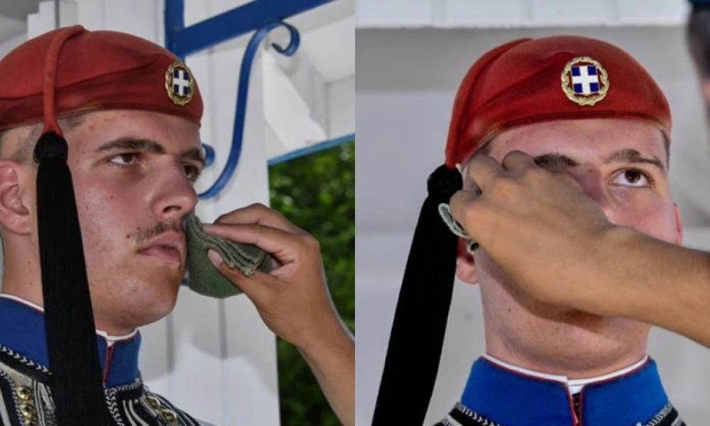 "Λιώνουν" από τον καύσωνα και χρειάστηκαν... βοήθεια οι Εύζωνες